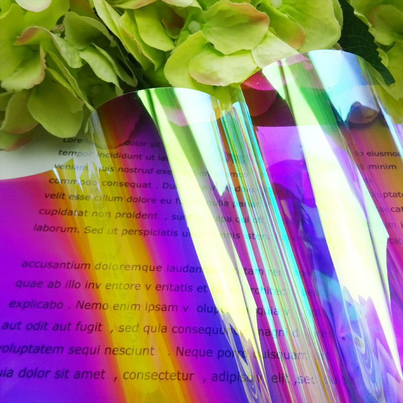 蓝紫色镭射纸幻彩炫彩反光变色婚礼装饰摄影七彩幼儿园手工玻璃纸