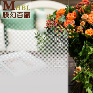 127CM圆点单向渐变贴纸商场办公半透明雾纱蒙砂法纱装饰玻璃贴膜