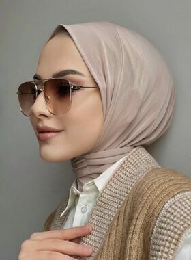 莫代尔透气新款底帽系带暗扣女防晒打底防风头巾