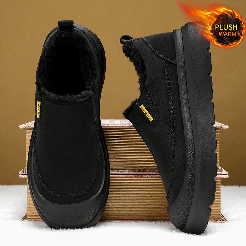 男鞋冬季新款男士雪地靴加绒加厚保暖棉鞋增高一脚蹬乐福鞋低帮潮,流行男鞋,休闲板鞋,淘宝优惠券,粉丝福利购,淘宝优惠卷