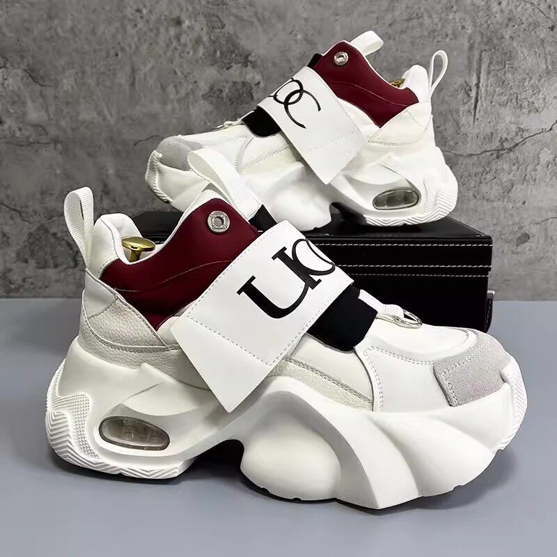 男鞋秋季新款男士厚底老爹鞋轻便潮鞋懒人一脚蹬百搭休闲运动鞋男