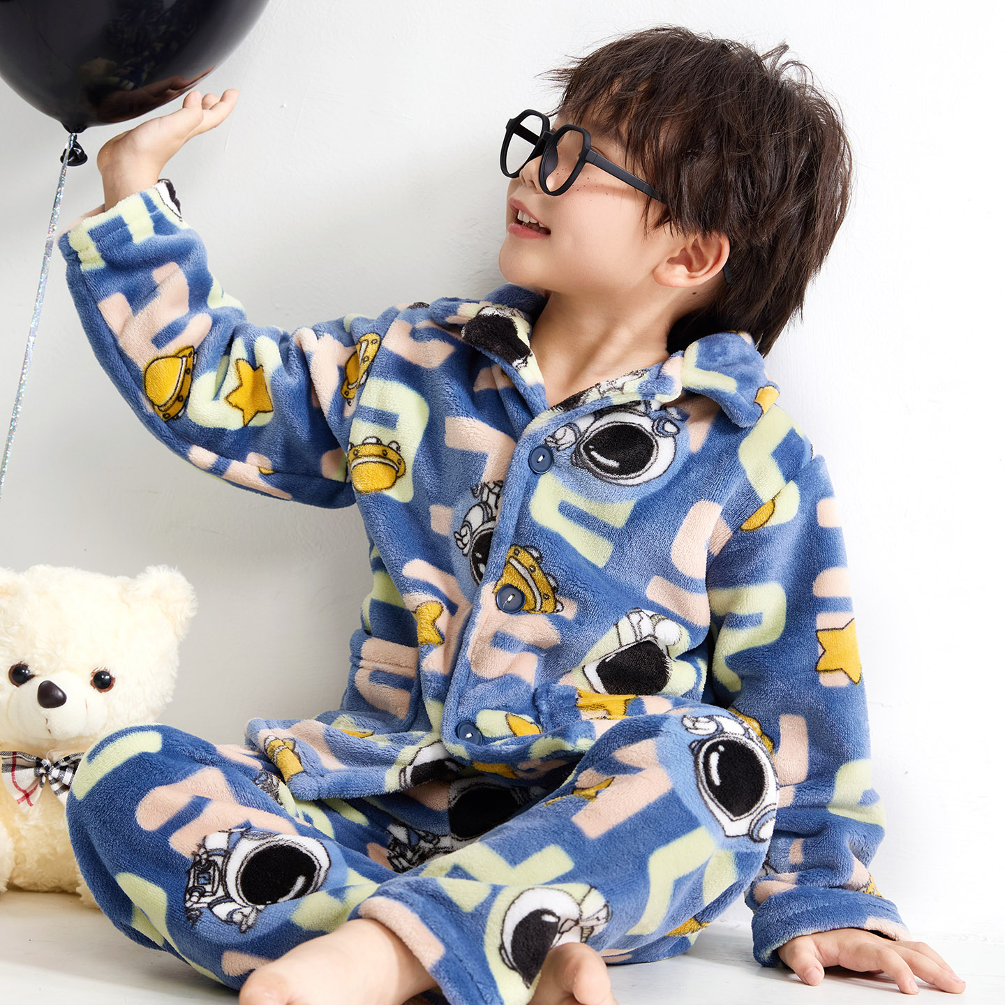 儿童睡衣法兰绒家居服套装