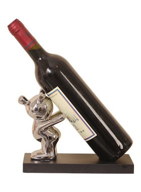 电镀暴力熊红酒架轻奢