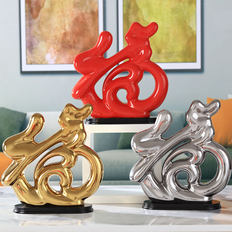 创意家居客厅电视柜酒柜玄关装饰工艺品卧室软装中式招财福字摆件,家居饰品,装饰摆件,淘宝优惠券,粉丝福利购,淘宝优惠卷