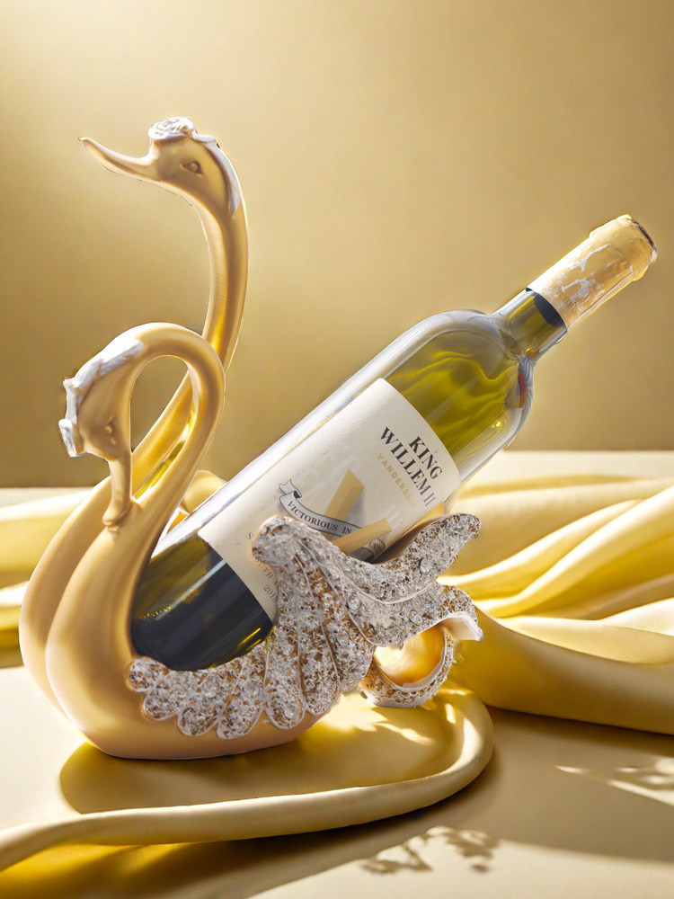 轻奢高级感天鹅酒架摆件家居客厅酒柜电视柜艺术装饰品红酒酒托