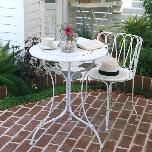 小圆桌法式复古铁艺圆桌椅