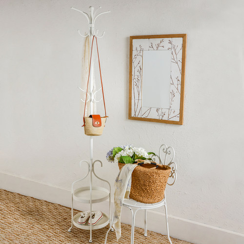 你可居法式衣帽架落地转角卧室2025新款收纳置物架轻微做旧