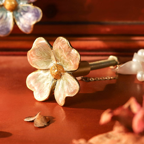 创意法式拉手抽屉花朵高级感小众设计师款复古柜子柜门把手衣柜