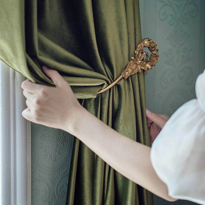 法式扣環金色裝飾民宿窗簾掛鉤