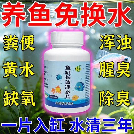 鱼缸专用净水片澄清净化水质除臭去腥鱼缸水族箱鱼池除藻养鱼净水