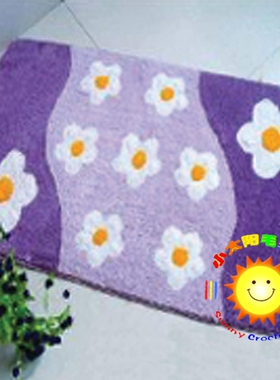 aa段段绣/毛线绣/地毯绣/绒线绣钩针绣挂毯 坐垫 紫色花朵2件包邮