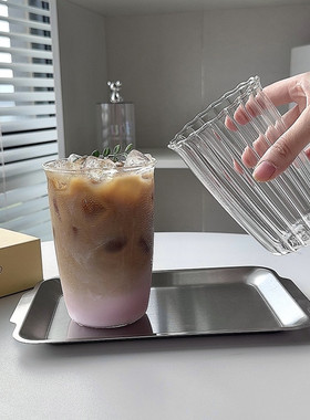 晶艺isn风U型翻口高硼硅耐热玻璃杯小众牛奶咖啡果汁冷饮玻璃杯