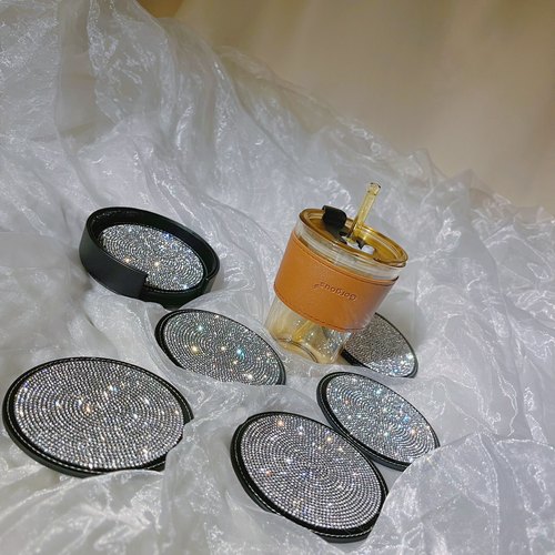 高档轻奢法式奢华镶钻餐桌垫隔热垫防烫水杯垫咖啡杯垫高级感杯垫