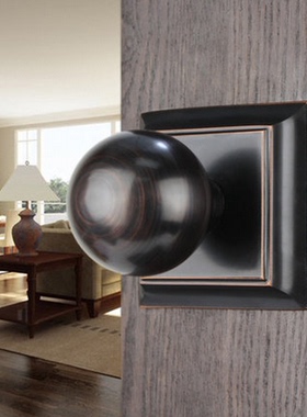 美式铜锁美式黑色球形锁室内卧室房门锁浴室锁卫生间锁LP728-2