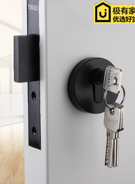 美式黑色辅助锁闭锁地锁纯白色隐形锁防盗锁青古铜无把手金色门锁