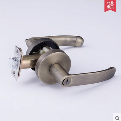 STANL美式门锁黑色球形执手锁欧式室内门锁仿古青古铜卫生间门锁