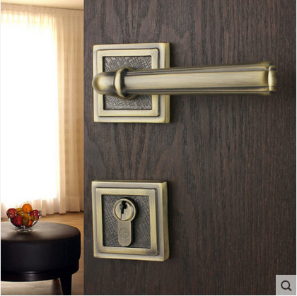 美式铜锁黑色门锁简约美式室内分体锁仿古房门锁卧室执手锁ME3990