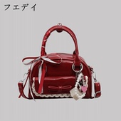 日本手提保龄球包2025新款 红色包包女款 轻奢小众高级感单肩斜挎包