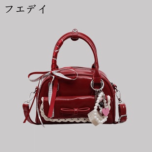 日本手提保龄球包2025新款红色包包女款轻奢小众高级感单肩斜挎包