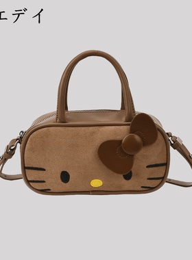 凯蒂猫hellokitty包包女式2025新款通勤百搭焦糖棕手提保龄球包女