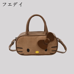 凯蒂猫hellokitty包包女式 通勤百搭焦糖棕手提保龄球包女 2025新款