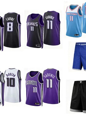 25赛季国王队篮球衣10号德罗赞8号拉文11萨博尼斯球服球迷版球裤