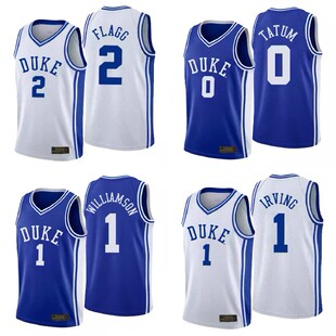 杜克大学NCAA篮球衣2号弗拉格0塔图姆德州大学35杜兰特热压球迷版