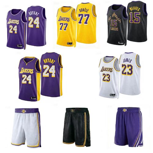 25赛湖人队篮球衣23号詹姆斯77号东契奇9布朗尼24科比球服球迷版