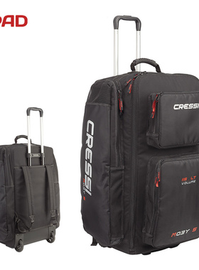 Cressi Moby 5 潜水拉杆箱带脚轮拖包大容量115L潜水装备旅行箱包