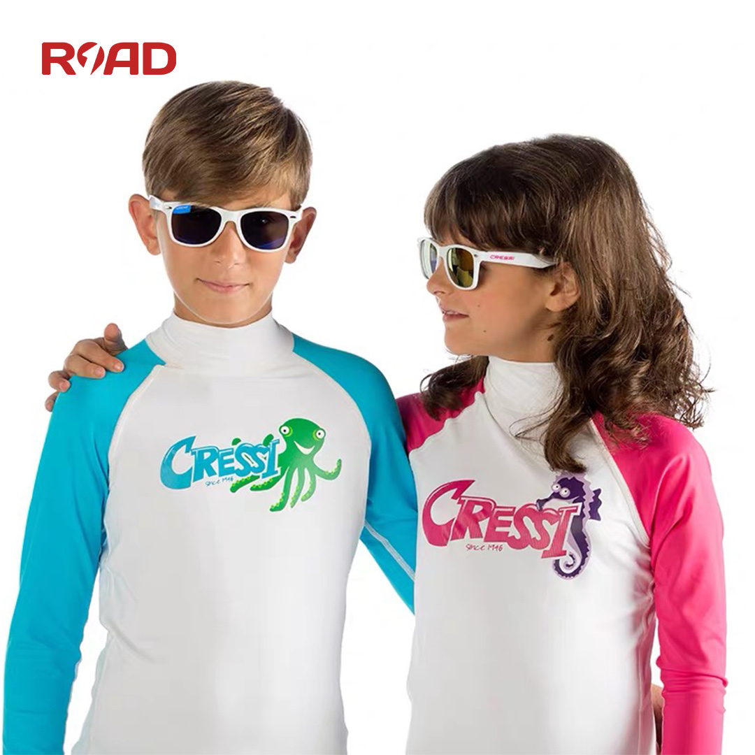 Cressi儿童长袖防晒衣男女少年款弹性水母衣潜水浮潜游泳亲肤快干