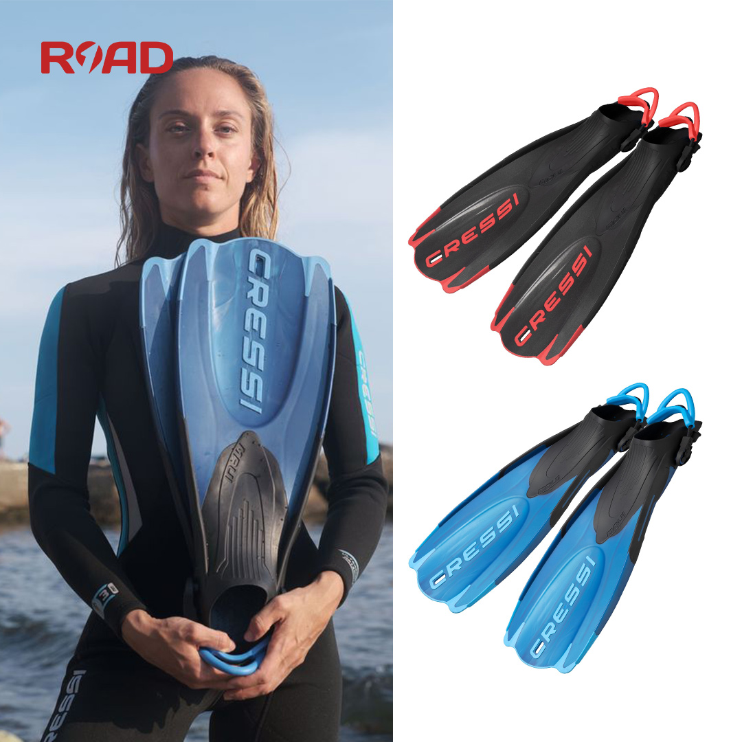 Cressi Maui潜水赤脚开放式EBS弹性带科越思浮潜脚蹼户外游泳蛙鞋