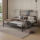 1.8 铁艺床 环保钢木床可调节加固加厚架子床 天坛家具新中式