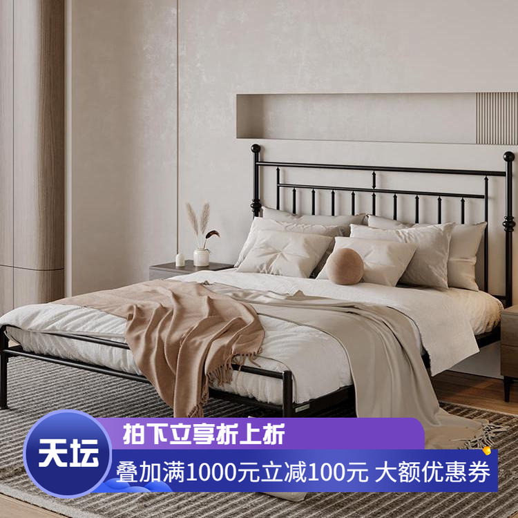 铁艺床双人1.8米欧式简约现代