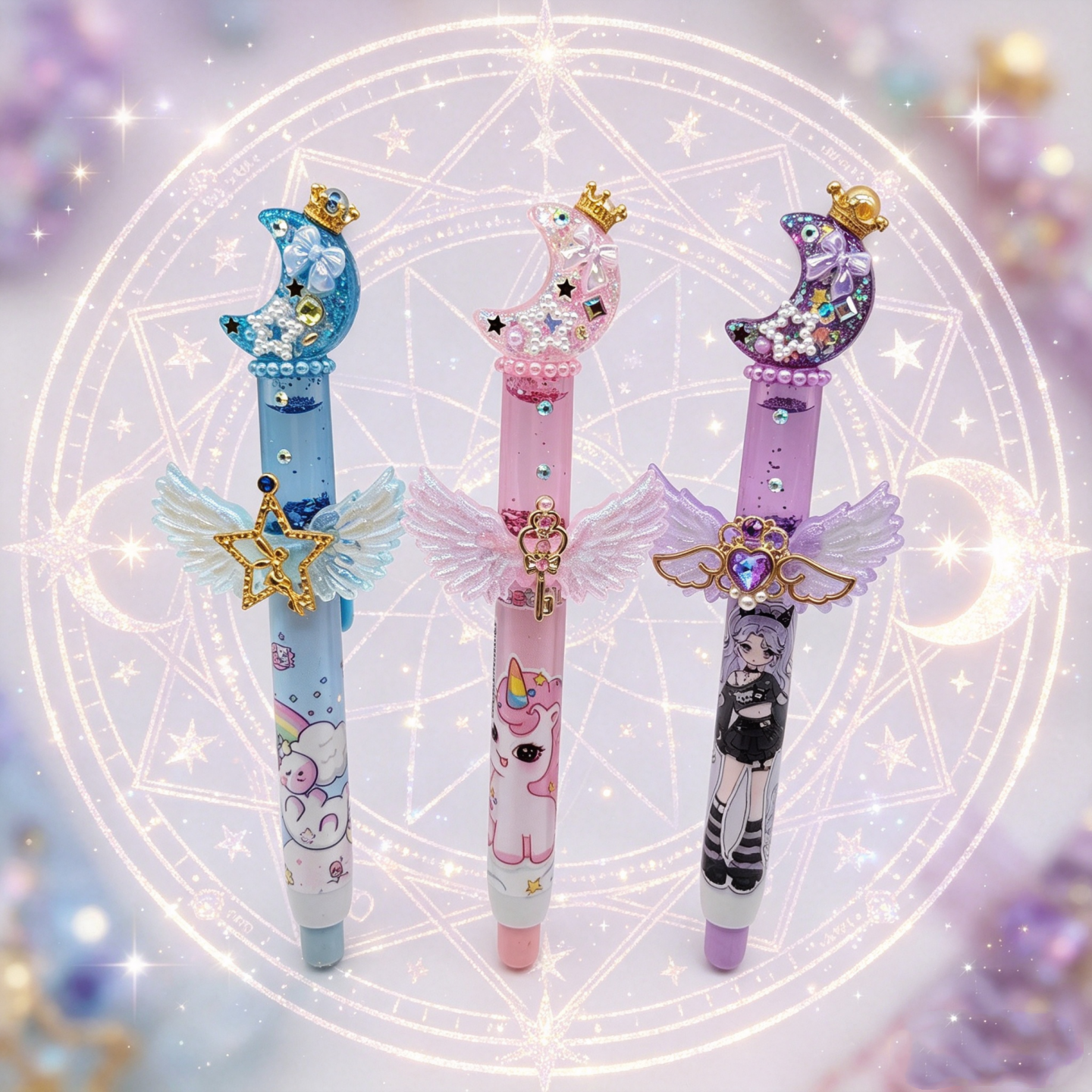 少女心魔法橡皮擦流沙仙女棒小学生专用橡皮笔热可擦可换替芯可爱
