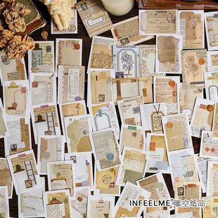 50pcs Washi Sticker Book Vintage Aesthetic Sticker Set diary