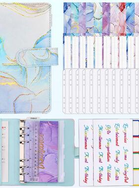 Colorful A6 PU Binder Budget Planner Notebook Covers Folder