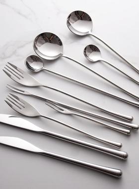 Bright silver 304 Western tableware fruit fork tea spoon