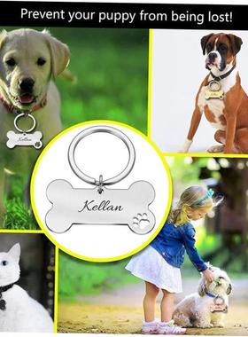 Personalized Pet Dog Tags Shiny Mirror Bone ID Tags Engravin