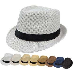 Children Kids Summer Beach Straw Hat Jazz Panama Trilby Fedo