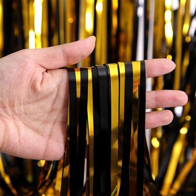 Birthday Party Decorations Backdrop Curta Glitter Black Gold