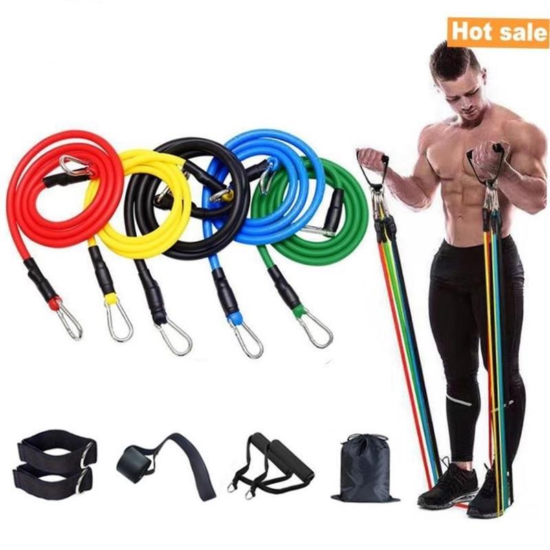 11pcs Resistance Band Gym Equipment Rubber exercise Band