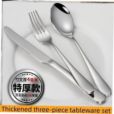Stainless steel cutlery knife, fork and spoon three piece 1
