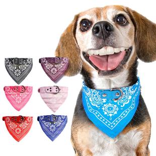 Dog Bandana Leather Printed Soft Collar For Dog Pet Supplies