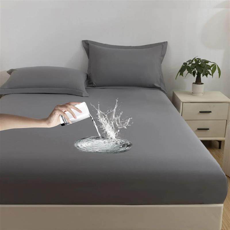 Solid Color Waterproof Fitted Mattress Protector Bed Cover笠