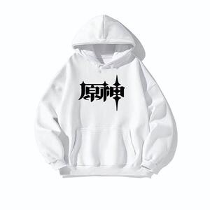 “我玩原神怎么了”恶搞新款秋冬季宽松圆加绒领卫衣男女情侣外套