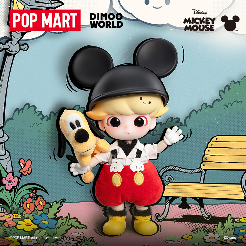 POPMART泡泡玛特DIMOO迪士尼米奇可动人偶潮流娃娃时尚玩具礼物