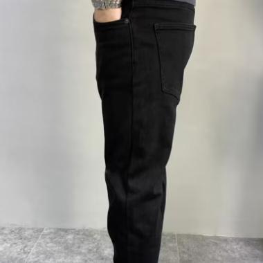 黑色牛仔裤男2024春季新款休闲潮流九分裤修身男士小脚弹力长裤子