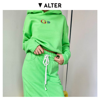 【XOXOGOODBOY 设计师品牌】ALTER买手店绿色5GLOGO短款卫衣