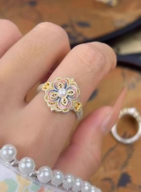 镀925银新品新款新中式宫阙戒指