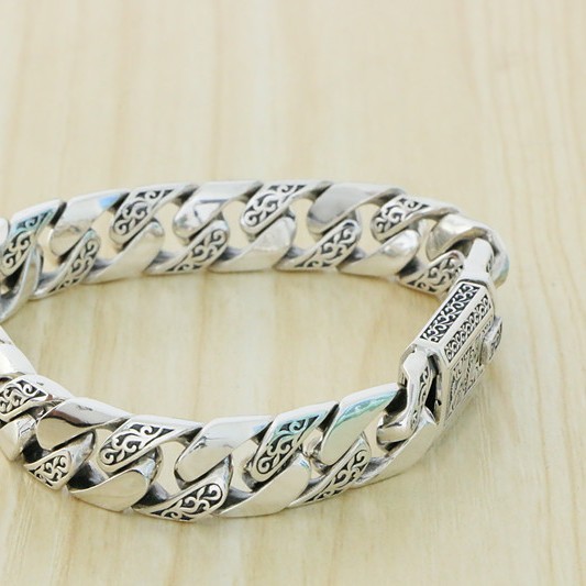 唐草纹手链粗款韩版光面宽版饰品